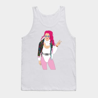 bright pink hair ski girl vintage skiing 80's Tank Top